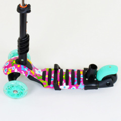 Самокат Best Scooter PU светящиеся колеса 5 в 1 Flowers 54 х 14 см Разноцветный (84219) Кам'янка-Дніпровська
