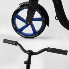 Самокат двухколесный c широким велосипедным рулем новым зажимом руля Best Scooter 100 кг Black/Blue (105382) Борисполь