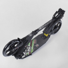 Самокат алюминиевый Best Scooter с PU колесами, 2 аммортизаторами Black/Green (92090) Одесса