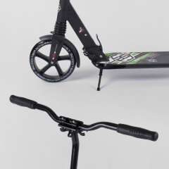 Самокат алюминиевый Best Scooter с PU колесами, 2 аммортизаторами Black/Green (92090) Одесса