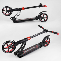 Самокат двухколесный Best Scooter с PU колесами и 2 амортизаторами Black/Red (100072) Ковель