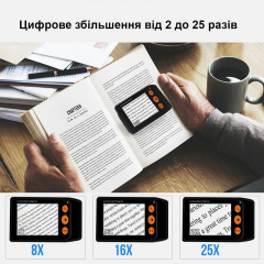 Портативная электронная цифровая лупа 2X-25X с 3,5" экраном Eyoyo YS008 белая (100814) Полтава