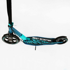 Двухколесный складной самокат Best Scooter 100 кг Black and turquoise (113199) Ніжин