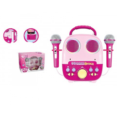 Детский игрушечный караоке Yufeng Boom Box USB 27х9х25 см Розовый (155252) Гайсин