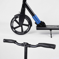 Самокат алюминиевый Best Scooter с PU колесами, и 1 передним амортизатором Black/Blue (99631) Львів