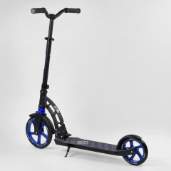 Самокат двухколесный Best Scooter с PU колесами, 1 амортизатором Black/Blue (99663) Вінниця
