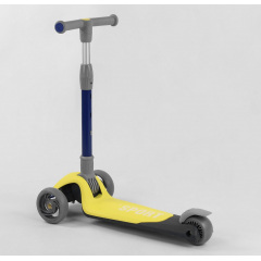 Самокат трехколесный Best Scooter складной алюминиевый руль, 3 колеса PU со светом Black/Yellow (102033) Дніпро