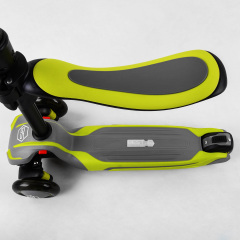 Самокат трехколесный с сидением Best Scooter MAXI PU колеса со светом 60 кг Green and grey (102929) Шепетовка