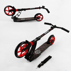 Двухколесный самокат Best Scooter колеса PU складной амортизатор 70 кг Black and red (103455) Весёлое