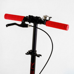 Двухколесный складной самокат алюминиевая рама ручной тормоз Skyper Renda 70 кг Black and red (118473) Королёво