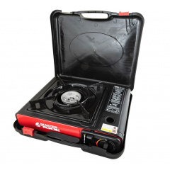 Плита портативная газовая с пьезоподжигом в пластиковом кейсе MASTERTOOL 2400 Вт Black and Red (44-5102) Київ