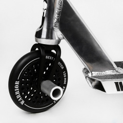 Самокат трюковый Best Scooter Warrior HIC-система пеги алюминиевый диск и дека колёса PU 100 кг Black and white (112764) Киев