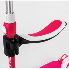 Самокат трехколесный с сидением Best Scooter MAXI PU колеса со светом 60 кг Pink and white (102932) Южноукраинск