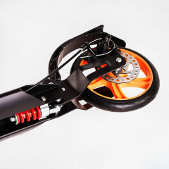 Двухколесный складной самокат алюминий дисковый тормоз амортизаторы Best Scooter Factor 100 кг Black (118489) Чернигов