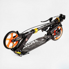 Двухколесный складной самокат алюминий дисковый тормоз амортизаторы Best Scooter Factor 100 кг Black (118489) Чернигов