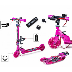 Двухколесный самокат Scale Sports SS-31 складной, ручной тормоз, Led-фонарик Pink (1747169811) Вознесенск