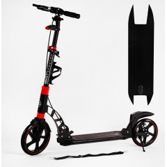 Двухколесный самокат Best Scooter Колеса PU складной 2 амортизатора дисковый тормоз фонарик Black (116719) Львів