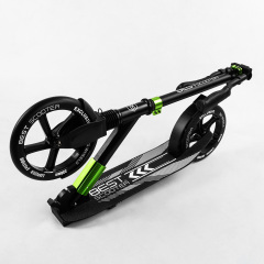Самокат двухколесный складной амортизатор Best Scooter колеса PU 100 кг Black and green (105427) Купянск