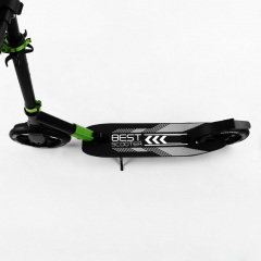 Самокат двухколесный складной амортизатор Best Scooter колеса PU 100 кг Black and green (105427) Купянск