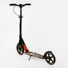 Двухколесный складной самокат Best Scooter 100 кг Black and orange (113216) Киев