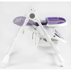 Стульчик для кормления Joy ПВХ 4 колеса White and Purple (145029) Гуляйполе