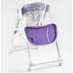 Стульчик для кормления Joy ПВХ 4 колеса White and Purple (145029) Гуляйполе