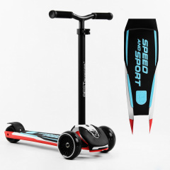 Самокат Best Scooter MAXI съемный алюминиевый руль колеса PU со светом 70 кг Black and red (105876) Львов