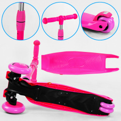 Самокат-велобег трехколесный Best Scooter колеса PU со светом 3 в 1 70 кг Pink (104497) Покровск