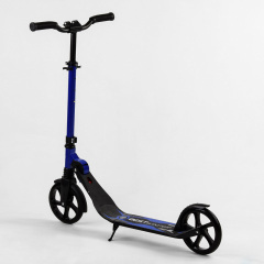 Двухколесный самокат амортизатор складной Best Scooter PU колеса 100 кг Black and blue (103471) Братське
