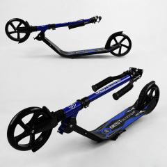 Двухколесный самокат амортизатор складной Best Scooter PU колеса 100 кг Black and blue (103471) Братське