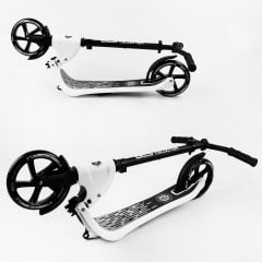 Самокат двухколесный Best Scooter складной PU колеса широкий велосипедный руль 100 кг Black/White (105380) Володарськ-Волинський