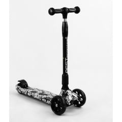 Самокат трехколесный Best Scooter MAXI складной колеса PU со светом Skulls and flowers 60 кг Разноцветный (105402) Покровск