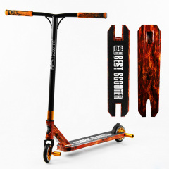 Самокат трюковый Best Scooter HIC-система пеги алюминиевый диск и дека принт Fire 100 кг Разноцветный (105676) Стрый