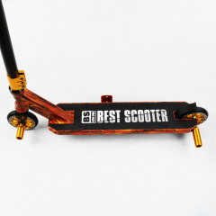Самокат трюковый Best Scooter HIC-система пеги алюминиевый диск и дека принт Fire 100 кг Разноцветный (105676) Стрый