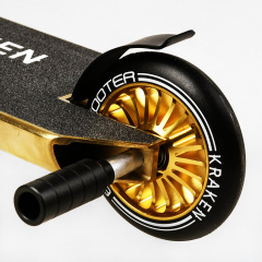 Самокат трюковый алюминиевый диск и дека Best Scooter Kraken HIC-система пеги 100 кг Black and gold (112768) Полтава