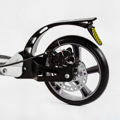 Двухколесный складной самокат алюминий дисковый тормоз амортизаторы Best Scooter Factor 100 кг Silver (118488) Червоноград