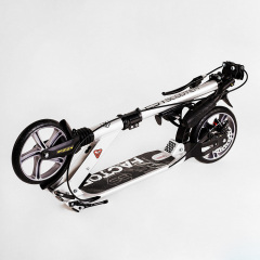 Двухколесный складной самокат алюминий дисковый тормоз амортизаторы Best Scooter Factor 100 кг Silver (118488) Червоноград