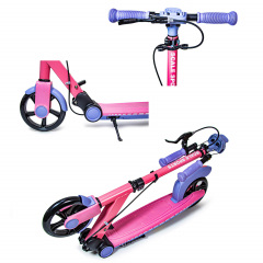 Двухколесный складной самокат ручной тормоз Scale Sports SS-91 51 х 12 см 80 кг Pink and violet (612028921) Братське