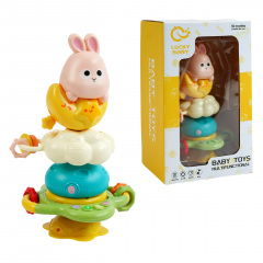 Игрушечная музыкальная погремушка-пирамидка Lucky Baby 13x13x24 см Разноцветный (154370) Переяслав-Хмельницький