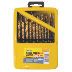 Набор сверл для металла MASTERTOOL 19 шт HSS 1 - 10 мм metal box ТИТАН (11-0319) Мукачево