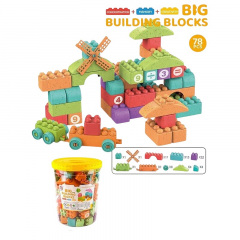 Конструктор Yufeng Big Building Blocks 78 деталей в ведре Разноцветный (164954) Киев