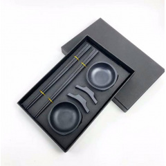 Набор керамической посуды для суши и роллов Urbankit 8 предметов Черный H44KJ Сміла