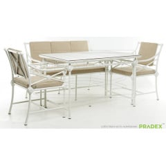 Набір стіл стільці диванчик Pradex Верона обідня група бежевого кольору Киев
