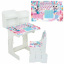 Парта школьная со стулом Yufeng Зайки балерины 100х70х45 Белый (155978) Ладан