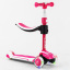 Самокат трехколесный с сидением Best Scooter MAXI PU колеса со светом 60 кг Pink and white (102932) Южноукраинск