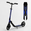 Двухколесный самокат амортизатор складной Best Scooter PU колеса 100 кг Black and blue (103471) Братське