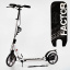 Двухколесный складной самокат алюминий дисковый тормоз амортизаторы Best Scooter Factor 100 кг Silver (118488) Червоноград