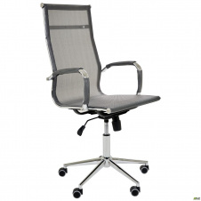 Крісло офісне Slim Net хром сітка-чорного кольору Сірий