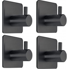 Самоклеящиеся крючки UrbanGo 4 шт черные