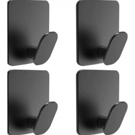 Самоклеящиеся крючки UrbanGo 4 шт черные